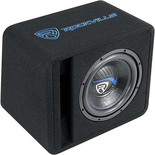 Miniatura 2 de Rockville SK510 1200W 10" Loaded K5 - Caja de subwoofer para automóvil con amplificador DB11, 4 ohmios, graves profundos, fácil instalación,