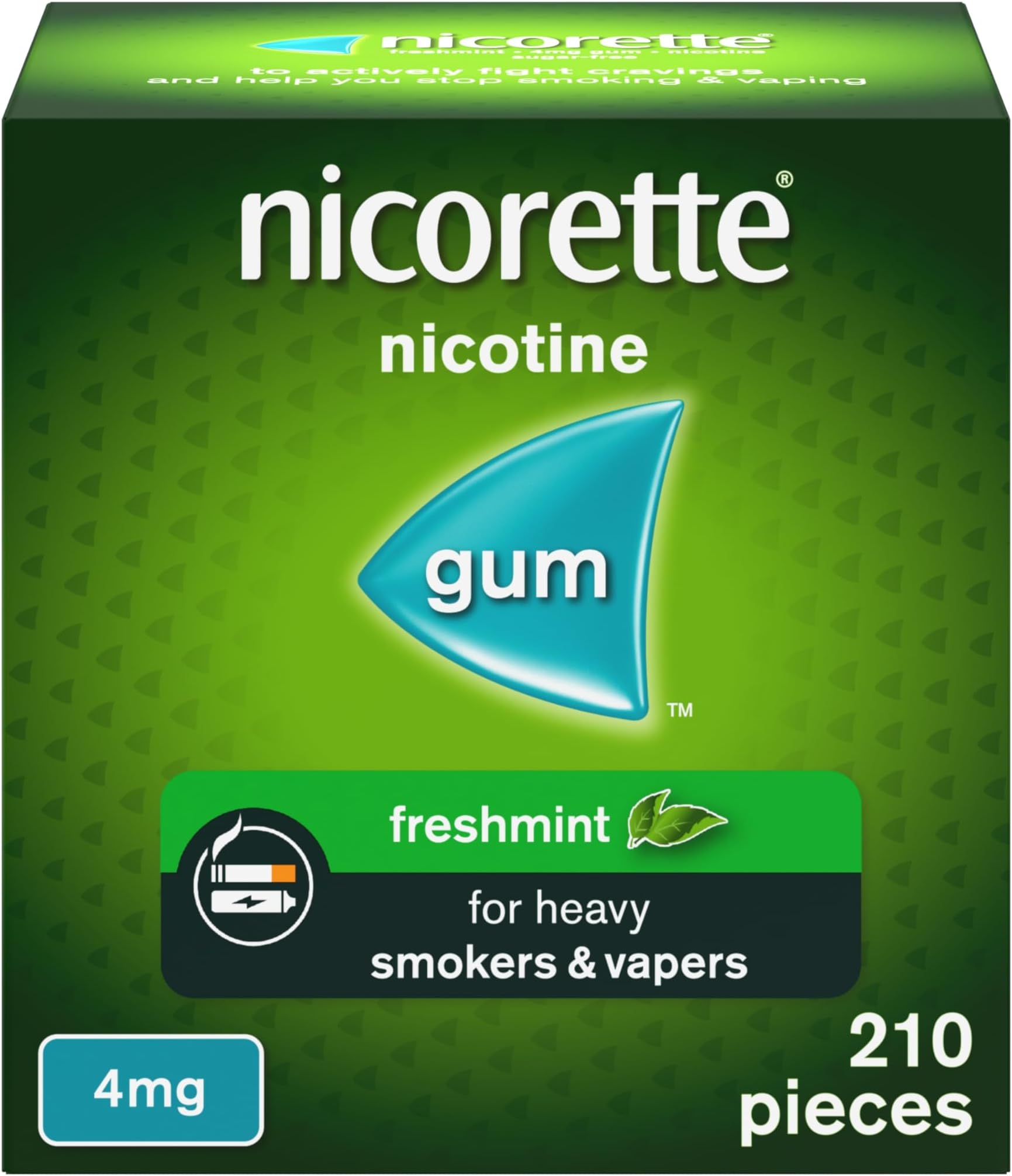 Freshmint 4 mg Gum, 210 Pieces, Nicotine Replacement Therapy