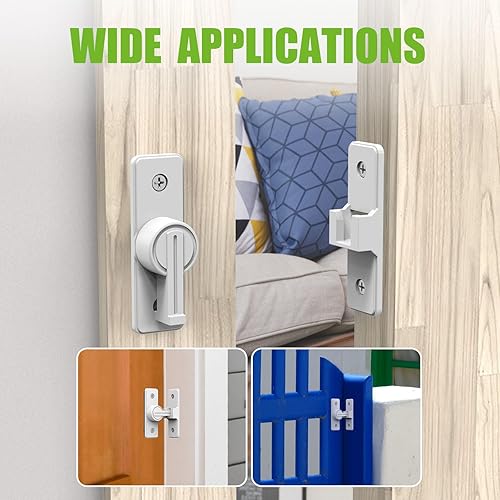 Miniatura 8 de Accesorios para cerradura de puerta de granero, cierre de puerta de seguridad resistente de 90 grados, cerradura de perno abatible, pestillo de