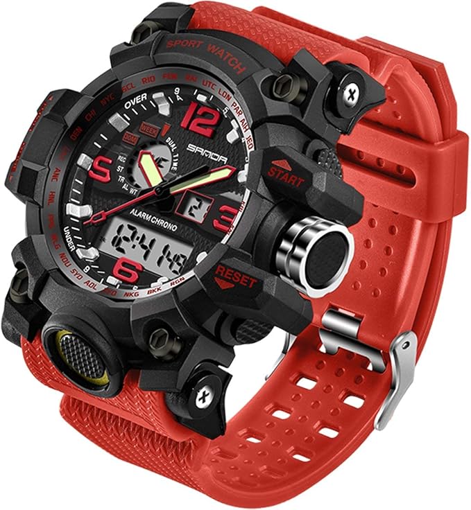 Men‘s Military Watch Dual Display Waterproof Sport Digital