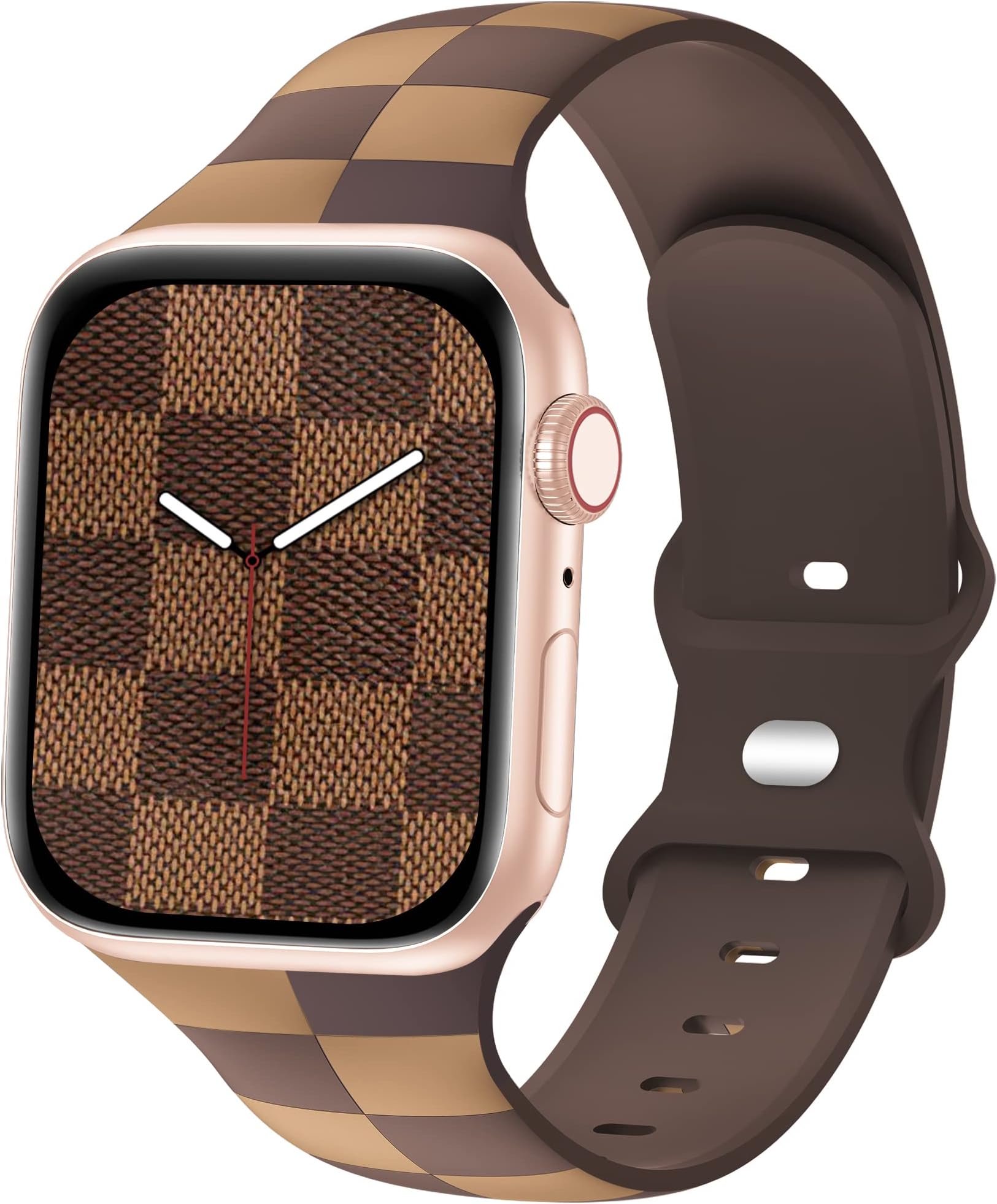 Checkered Bands Compatible with Apple Watch Band 38mm 40mm 41mm 42mm 44mm 45mm 46mm 49mm, Designer Luxury Soft Silicone Sport Strap for iWatch Series 11 10 9 8 7 6 5 4 3 SE Ultra -Women Men