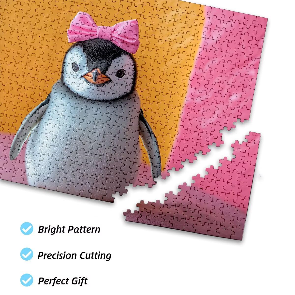 Puzzle ze zwierzętami, dla dorosłych, 1000 elementów, dla dorosłych, pingwin, 75 x 50 cm, klasyczne gry edukacyjne, dekompresja, wymagająca gra dla rodzin, piękna dekoracja domu, prezenty dla mężczyzn