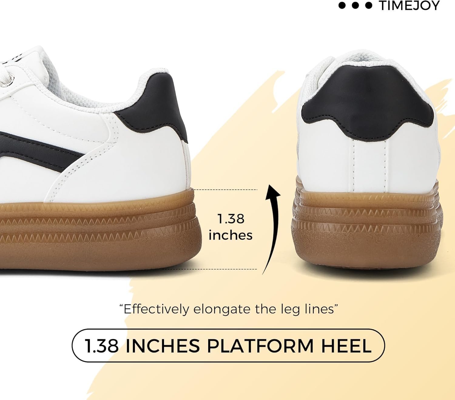 Women's Platform Fashion Sneakers Vintage Chunky Casual Tennis Shoes Low Top Gum Sole for Everyday Walking - Image 4