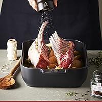 Vista 2 de Peugeot - Appolia - Plato rectangular para horno - Horno de cerámica con asas - Pizarra, 10 x 8 x 2.5 pulgadas