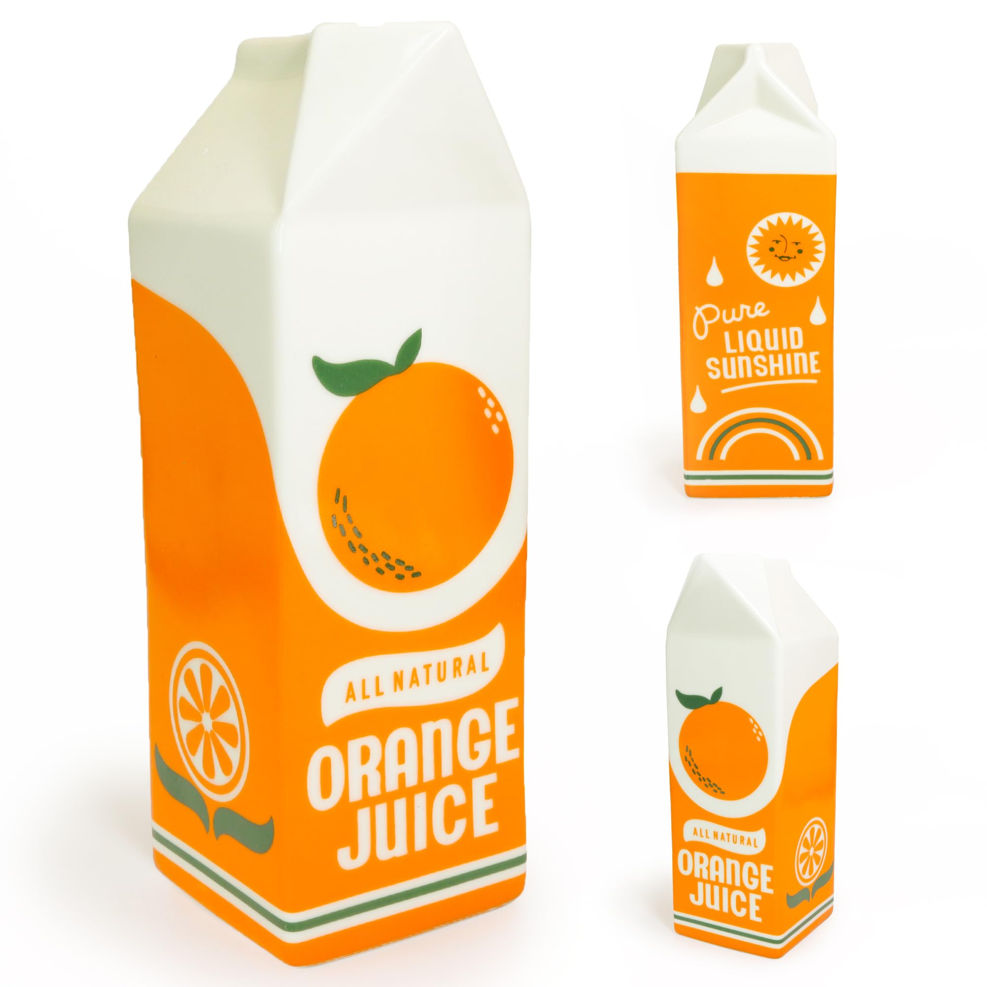 Orange juice box vase