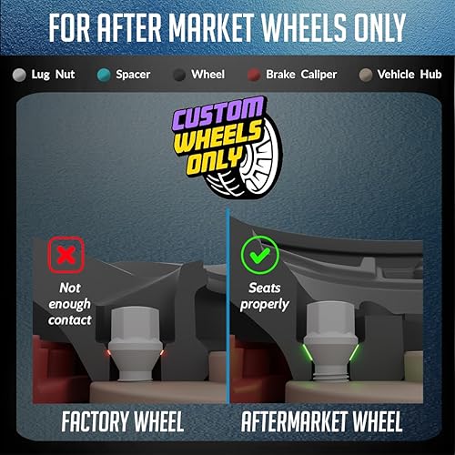 Miniatura 5 de Wheel Accessories Parts Juego de 20 pernos cónicos cromados de 14 x 1.25 pulgadas con hexagonal de 0.669 in, longitud de vástago de 1.102 in, rosca