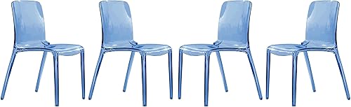 Miniatura 9 de LeisureMod Adler Mid-Century - Juego de 2 sillas de comedor modernas, acrílico negro transparente, diseño contemporáneo para cocina, comedor y