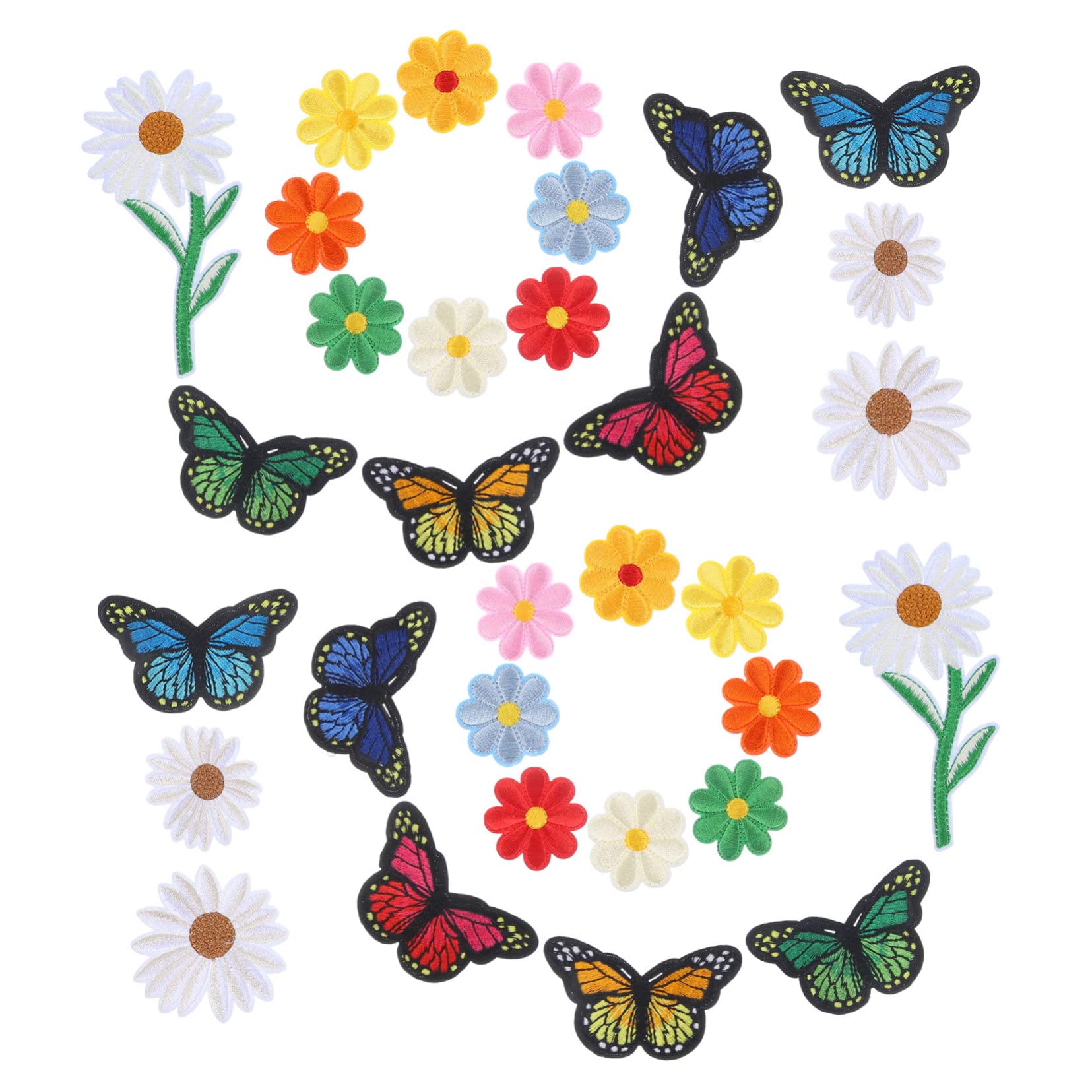 NUOBESTY 117stücke Teiliges Gestickte Bügelflicken Vielseitige Applikationen Für Kleidung -projekte Reparaturen Dekorative Blumenmuster Für Jacken Shirts Kissen Und Mehr