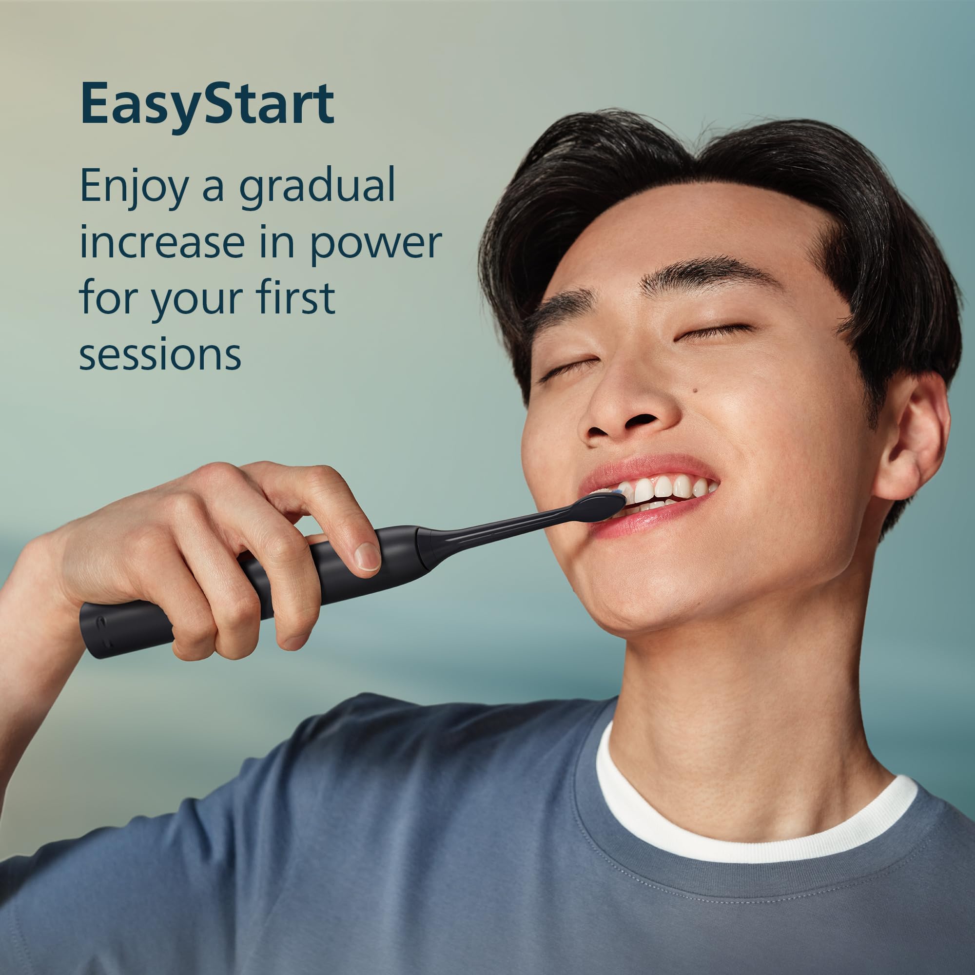 Philips Sonicare Cepillo de dientes eléctrico serie 4200, cepillo de dientes sónico con sensor de presión, 3 niveles de intensidad, función EasyStart, SmarTimer y QuadPacer, tiempo de funcionamiento