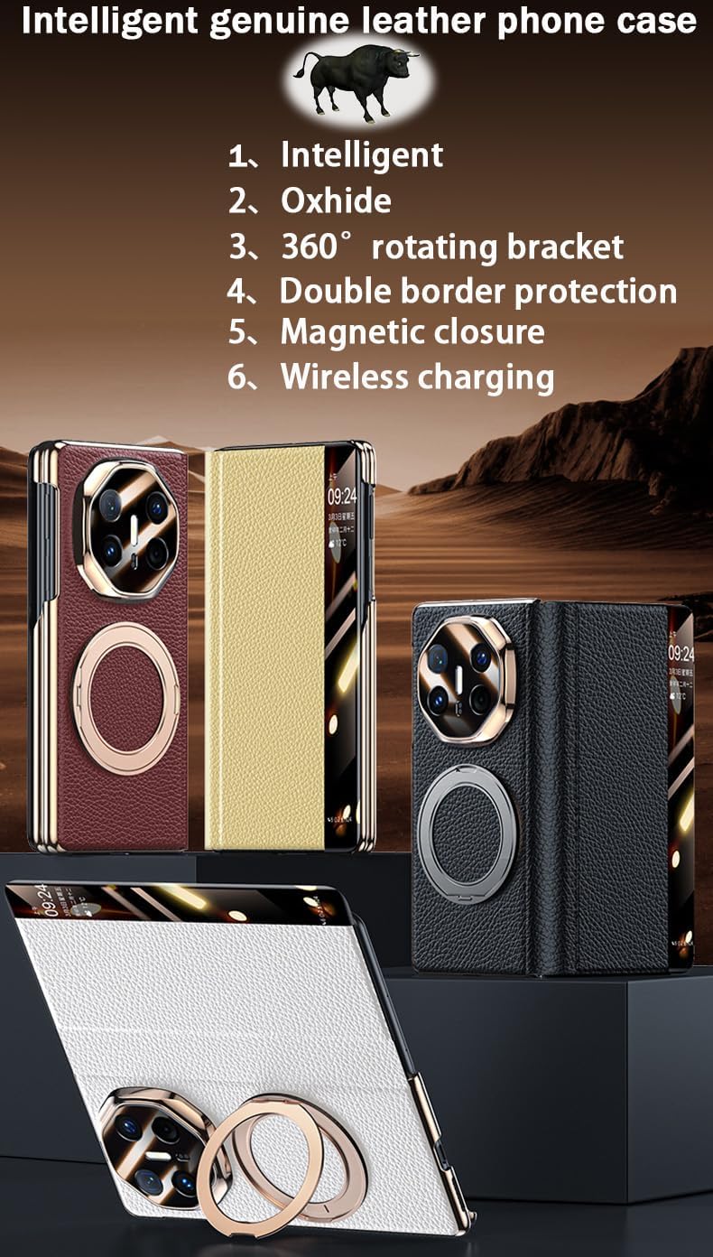 Intelligent Leather Mobile Phone Case for Huawei Mate X6. Magnetic, Kickstand, Smart Cellphone Cover/Shell for Mate X 6