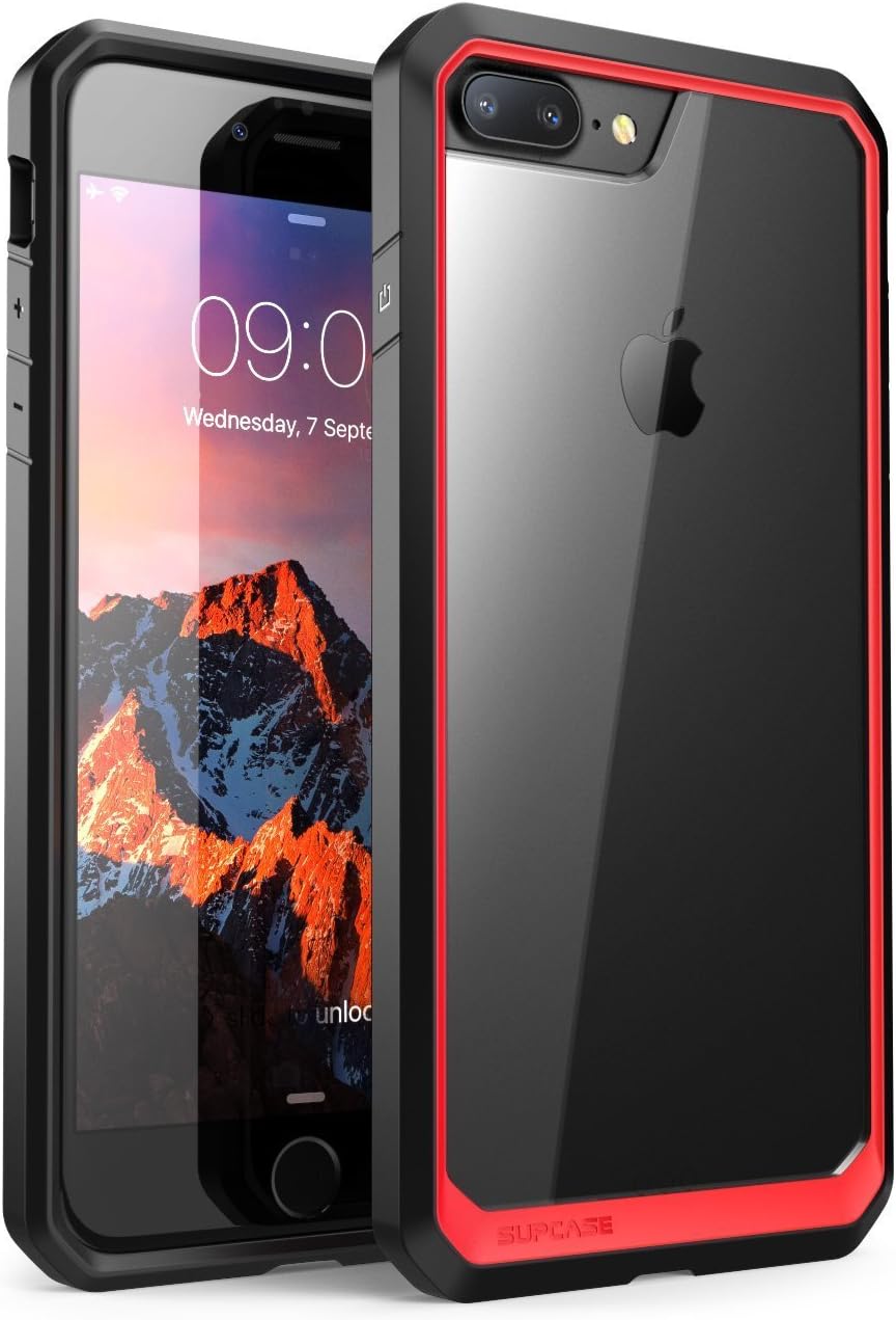 SUPCASE Unicorn Beetle Series Case Designed for iPhone 8 Plus, Premium Hybrid Protective Clear Case for Apple iPhone 7 Plus 2016 / iPhone 8 Plus 2017 Release (Red)