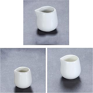 Saucer Ceramic Honey Pot Coffee Milk Cup Pure Creamer Pot With or Without Handle Restaurant Milk Pot Steak Sauce Pot Sugar Pot (3 Pcs) Dish(A), 20010125