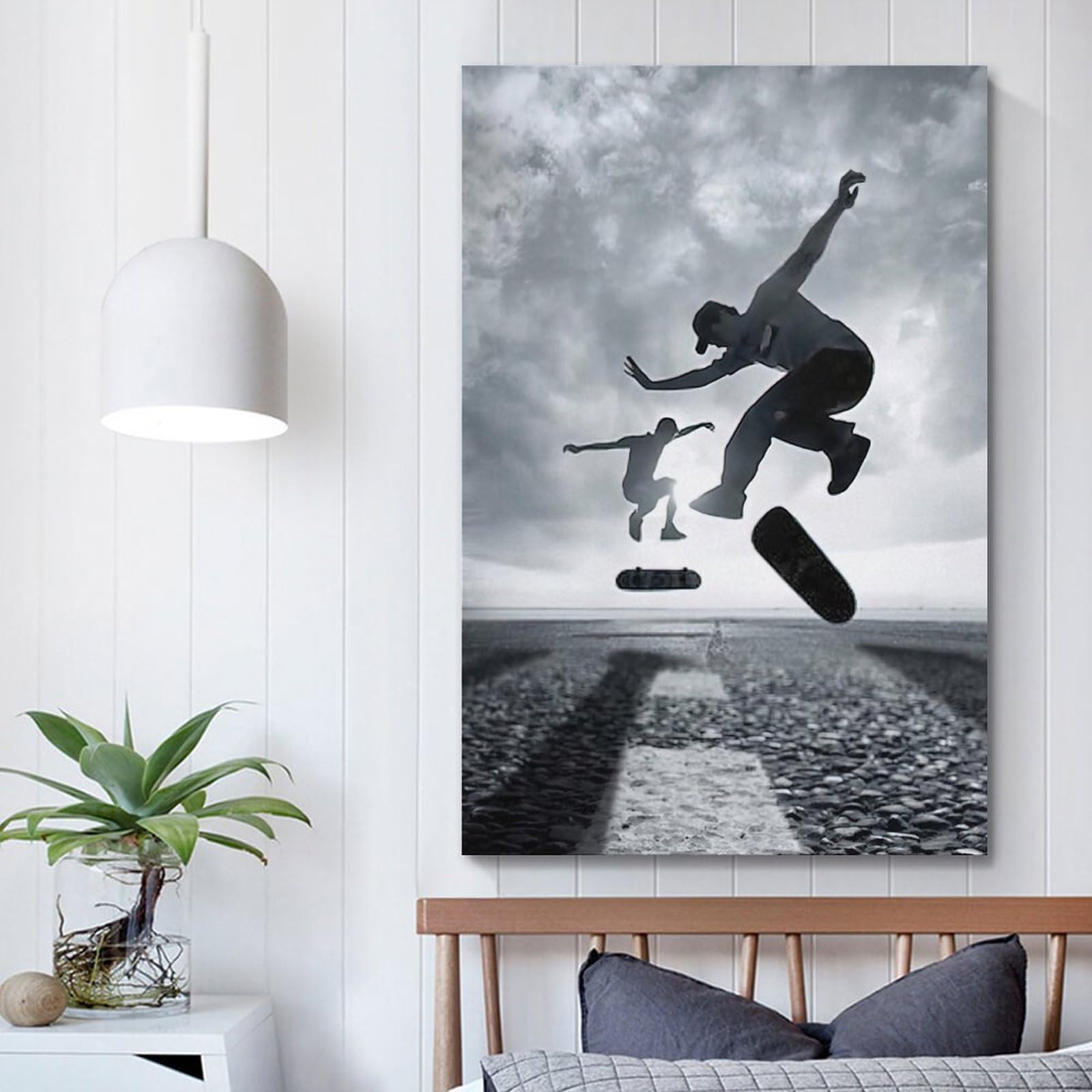 Skateboard Poster Schwarz-Weiß - Wanddekoration 30x45 Cm