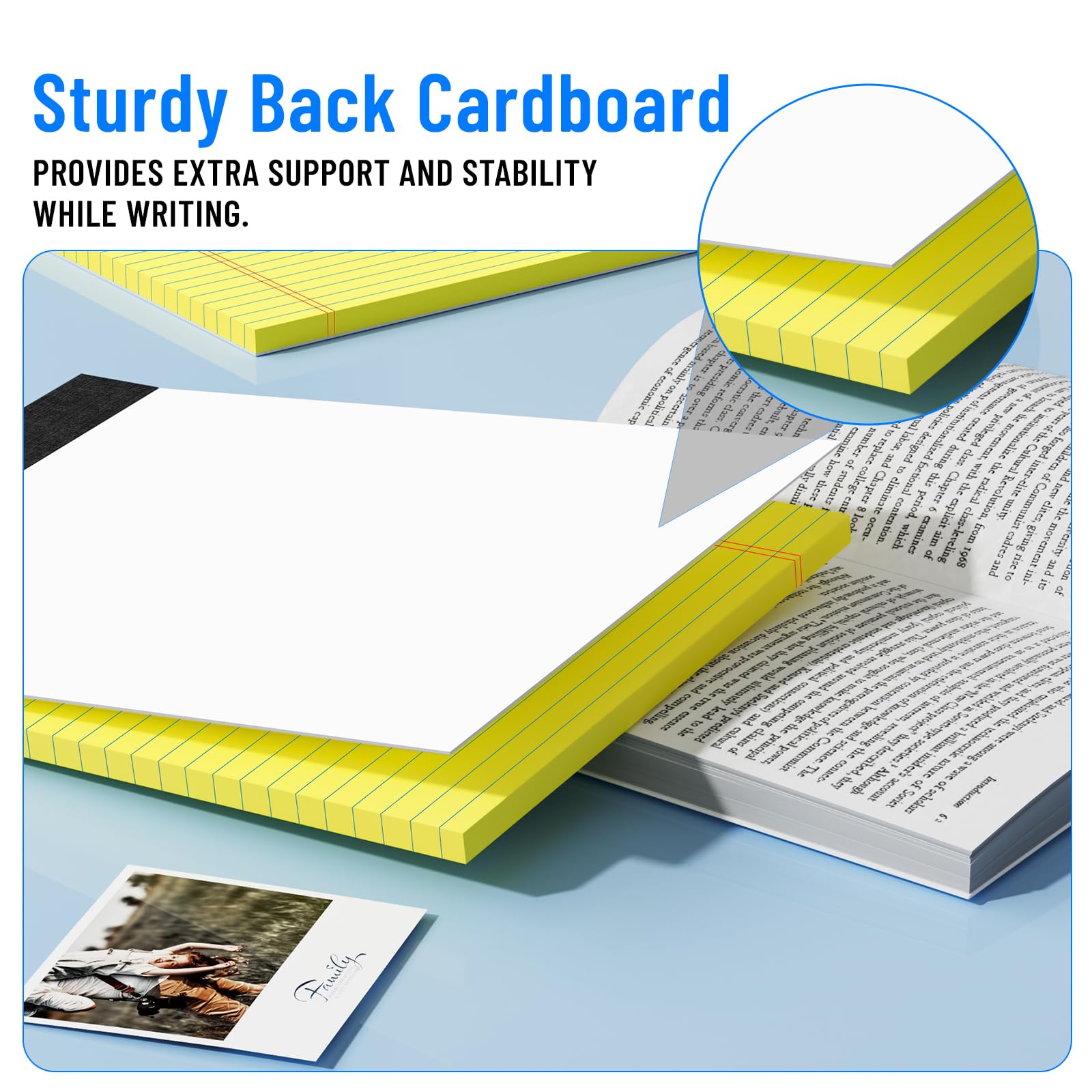 12 szt. Legal Pads 8,5 x 11, notatnik College Ruled Notebook, Yellow Note Pads, Writing Pads, Notes 8,5 x 11, Paper Pads Perforate, Ruled Line Notebooki do pracy, szkoły, biura