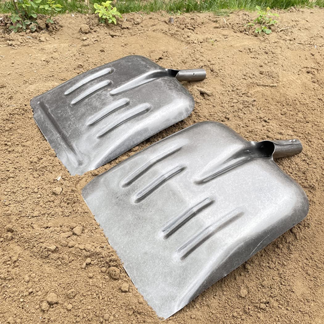 Pala de acero resistente para excavar, jardinería, remoción de nieve y limpieza de basura, hoja ancha con mango largo, herramienta duradera para exteriores