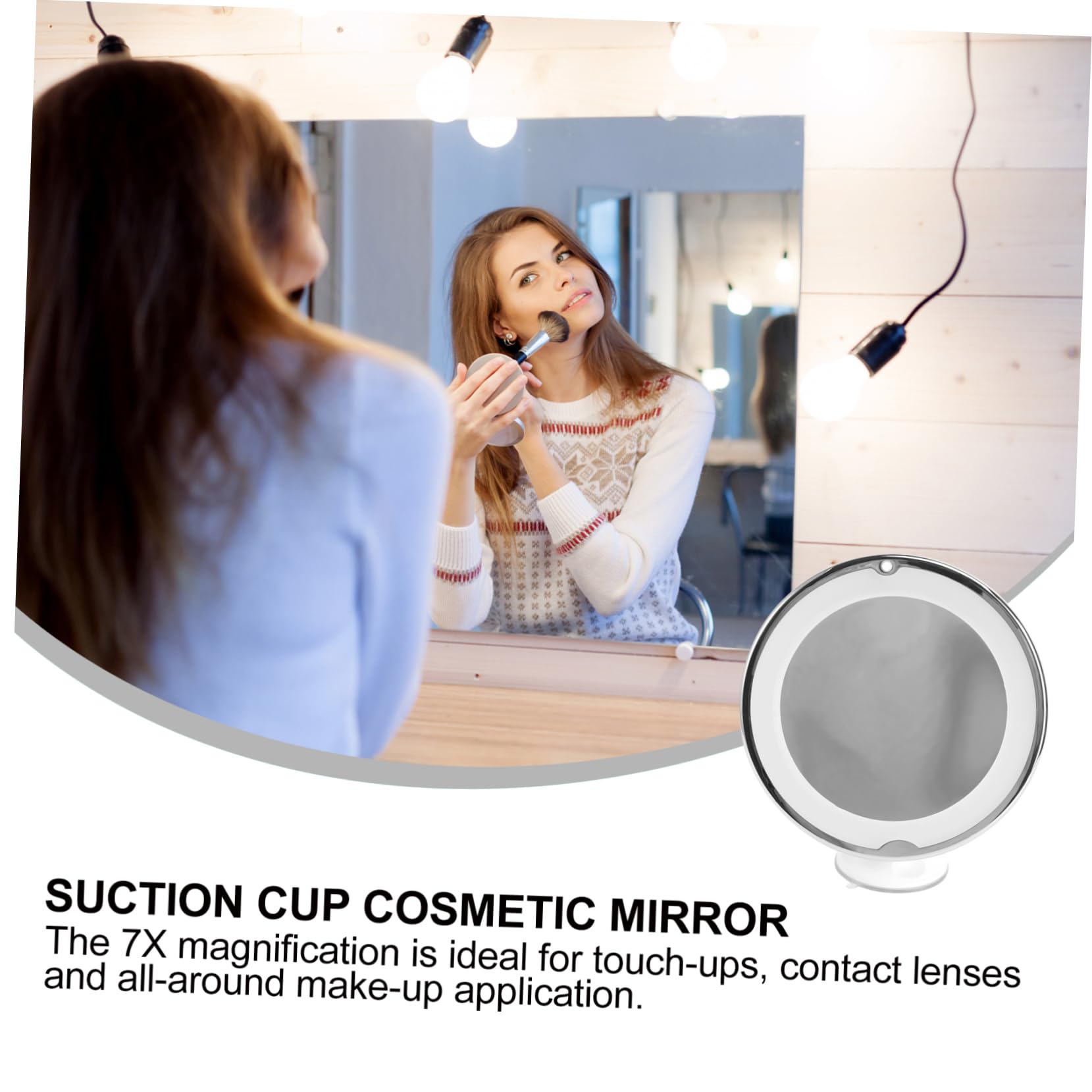 CALLARON Specchio Cosmetico Illuminato LED Rotondo con Ingrandimento e Ventosa Specchio da Trucco Portatile per Applicazione Precisa e Ritocchi