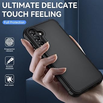 Case for Samsung Galaxy A15 5G Case with HD Screen Protector [3 Layer] Heavy-Duty Tough Rugged Shockproof Protective Phone Case for Samsung A15 5G, Black/Black
