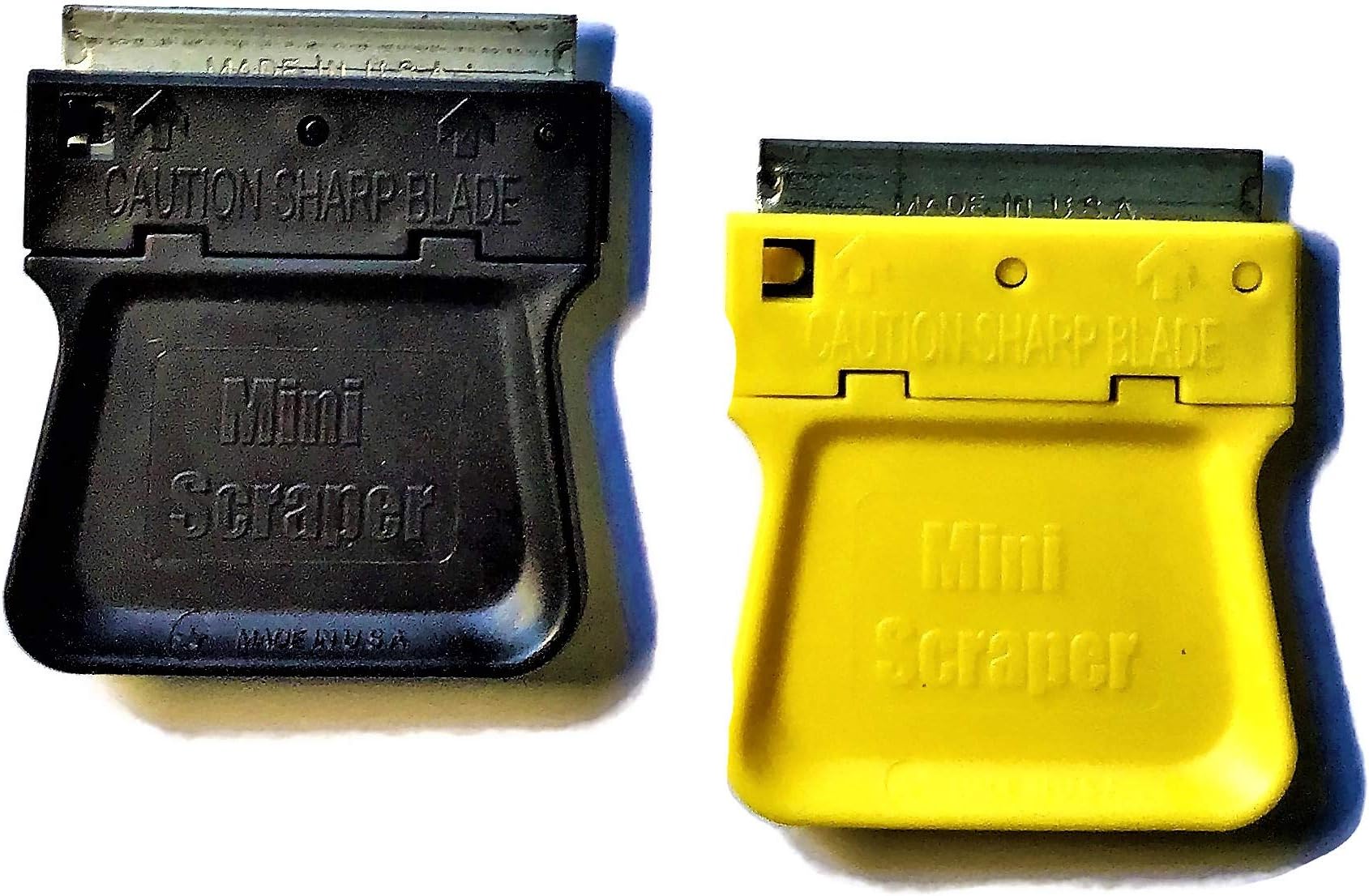 MINISCRAPER® 2 Mini Razor Blade Scrapers with 5 Metal Blade Pack USA Made