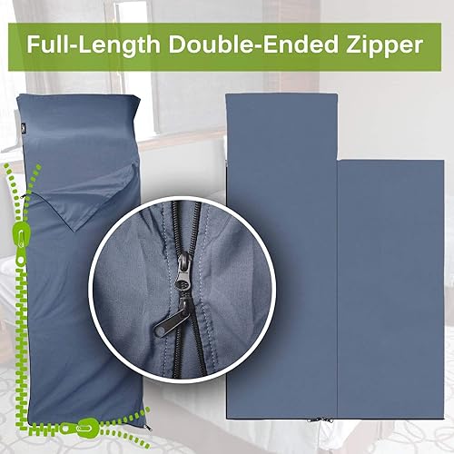 Vista 10 de Frelaxy Forro de saco de dormir ultraligero - Más ligero y compacto, sábanas de viaje de 3 tamaños y saco de dormir para adultos, cómodo
