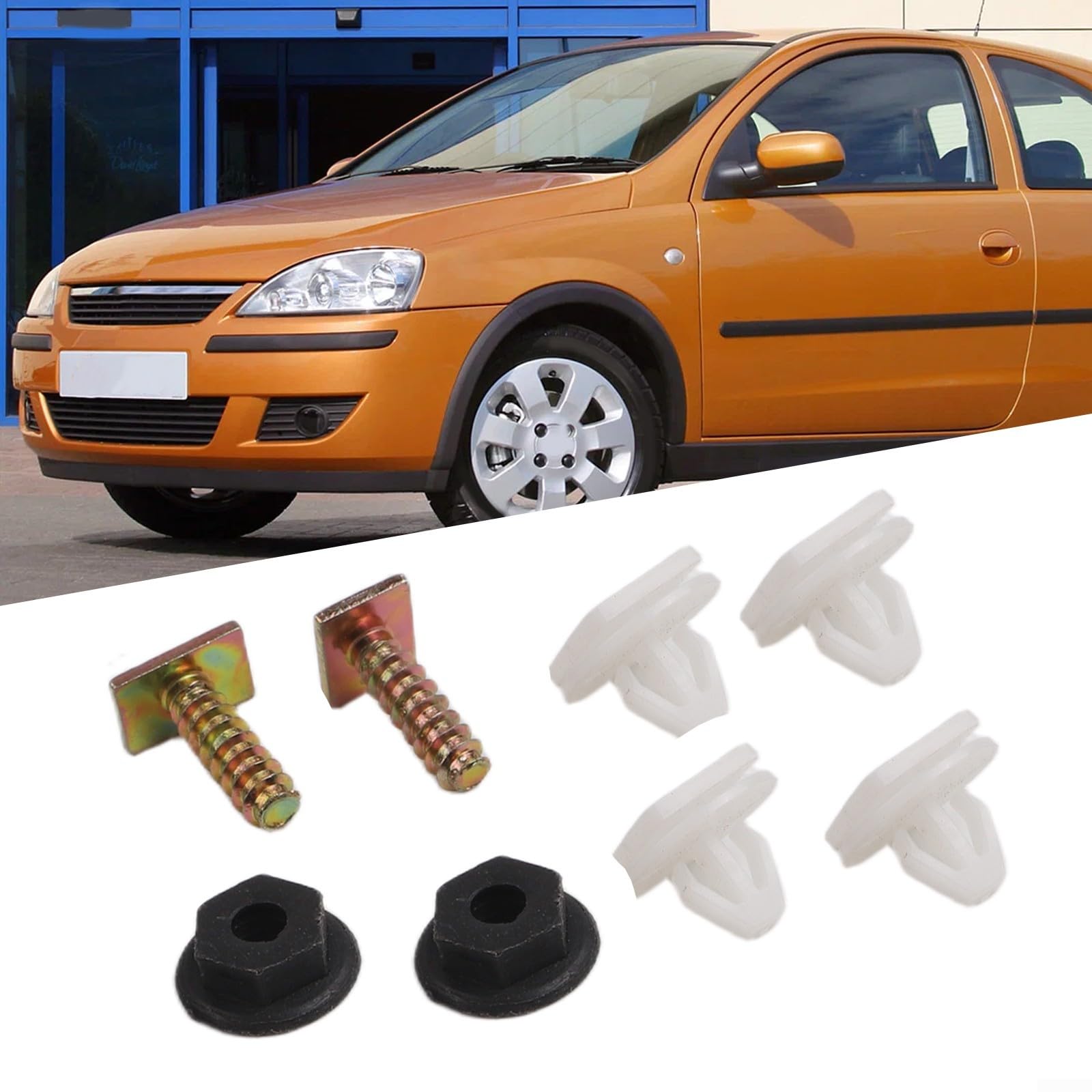 Clip di fissaggio passaruota anteriore in plastica bianca per Opel Corsa C