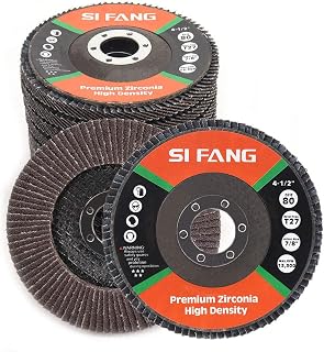10Pack 4.5'' x 7/8'' Premium High Density Calcined Aluminum Oxide Flap Disc 80 Grit Type 29 Grinding Wheels Sanding Disk For Angle Grinder, Flap Sanding Disc Abrasive Grinding Discs