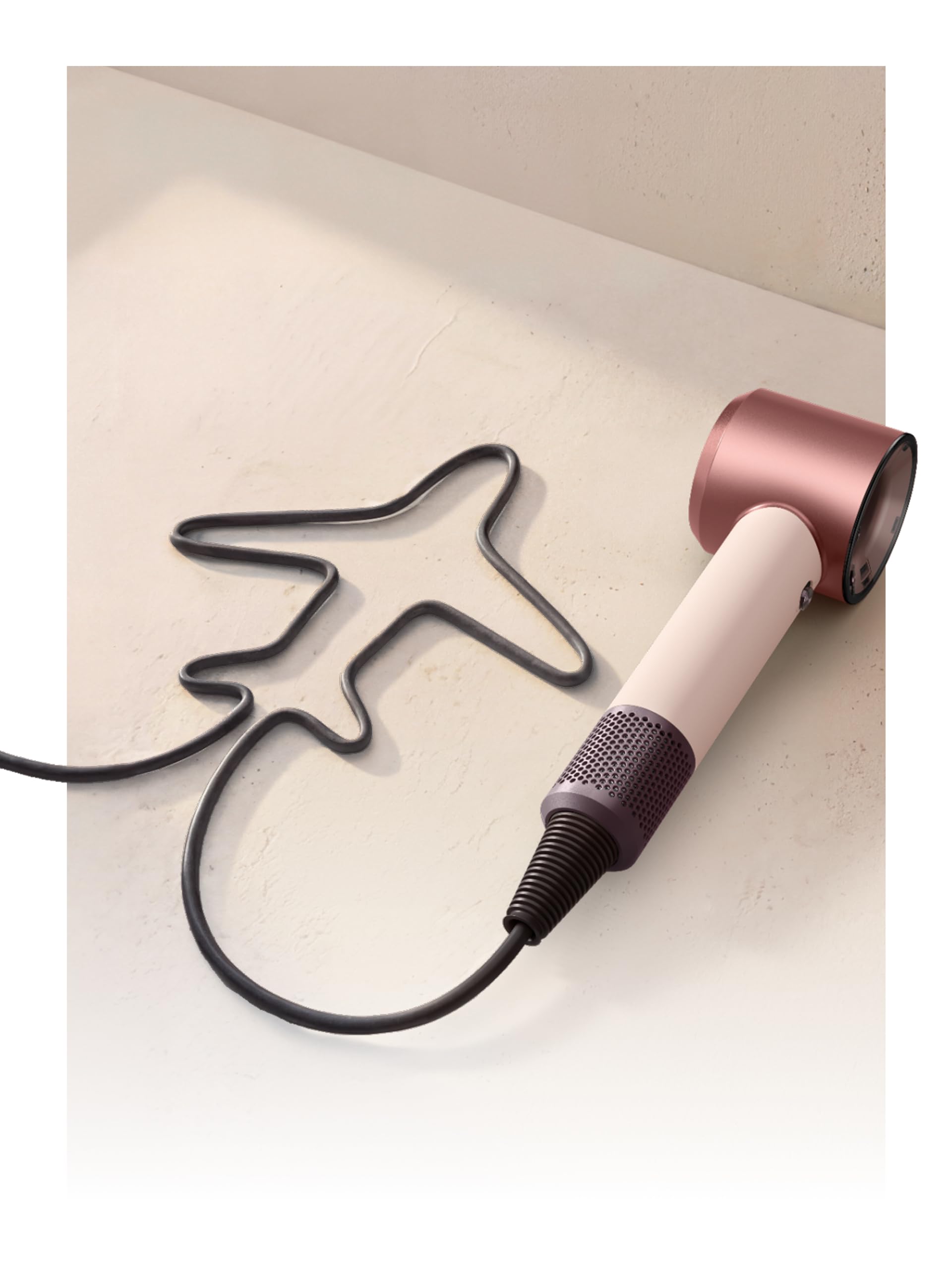 Dyson Supersonic Travel™ Secador de Pelo – Compacto & Ligero, Secado Rápido, 1220W, Voltaje Universal, Control Inteligente de Calor, Compatible con Accesorios Supersonic, Ceramic Pink