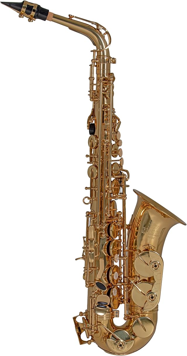 Roy Benson Eb-Alt Saxophone AS-202 (corpo in ottone, chiave F# alta, accessori completi inclusi, con cinghia di trasporto, sassofono di qualità superiore, per i musicisti più esigenti)
