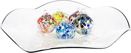 Miniatura 5 de Dale Tiffany Vidrio soplado a mano, 3 pulgadas de diámetro, colección del árbol de la vida, globo de bruja colgante jardín interiorexterior adorno