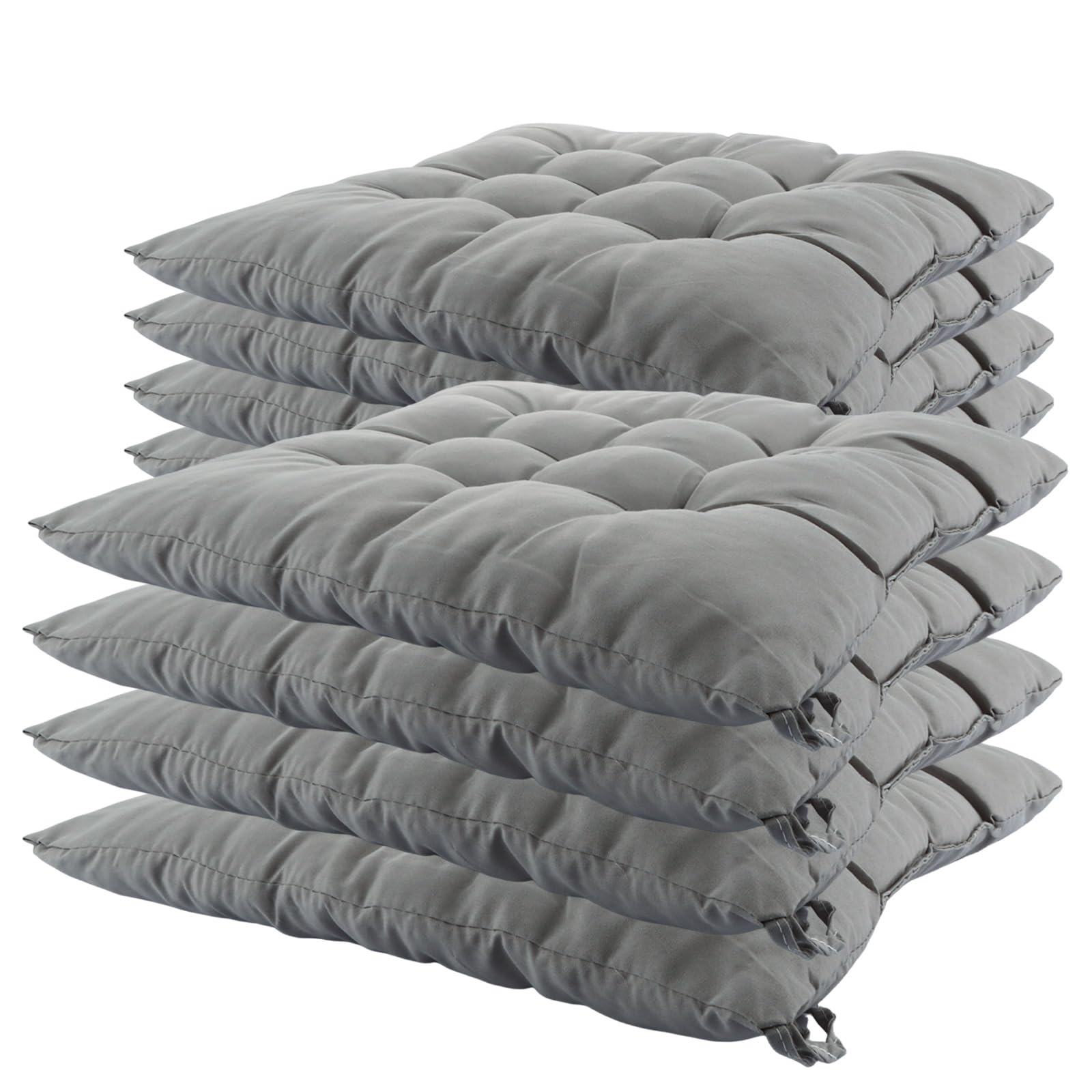 DAJAVE Set di 8 cuscini per sedia, 40 x 40 cm, in memory foam, ortopedici, per sedia da ufficio, mal di schiena, interni ed esterni, antracite