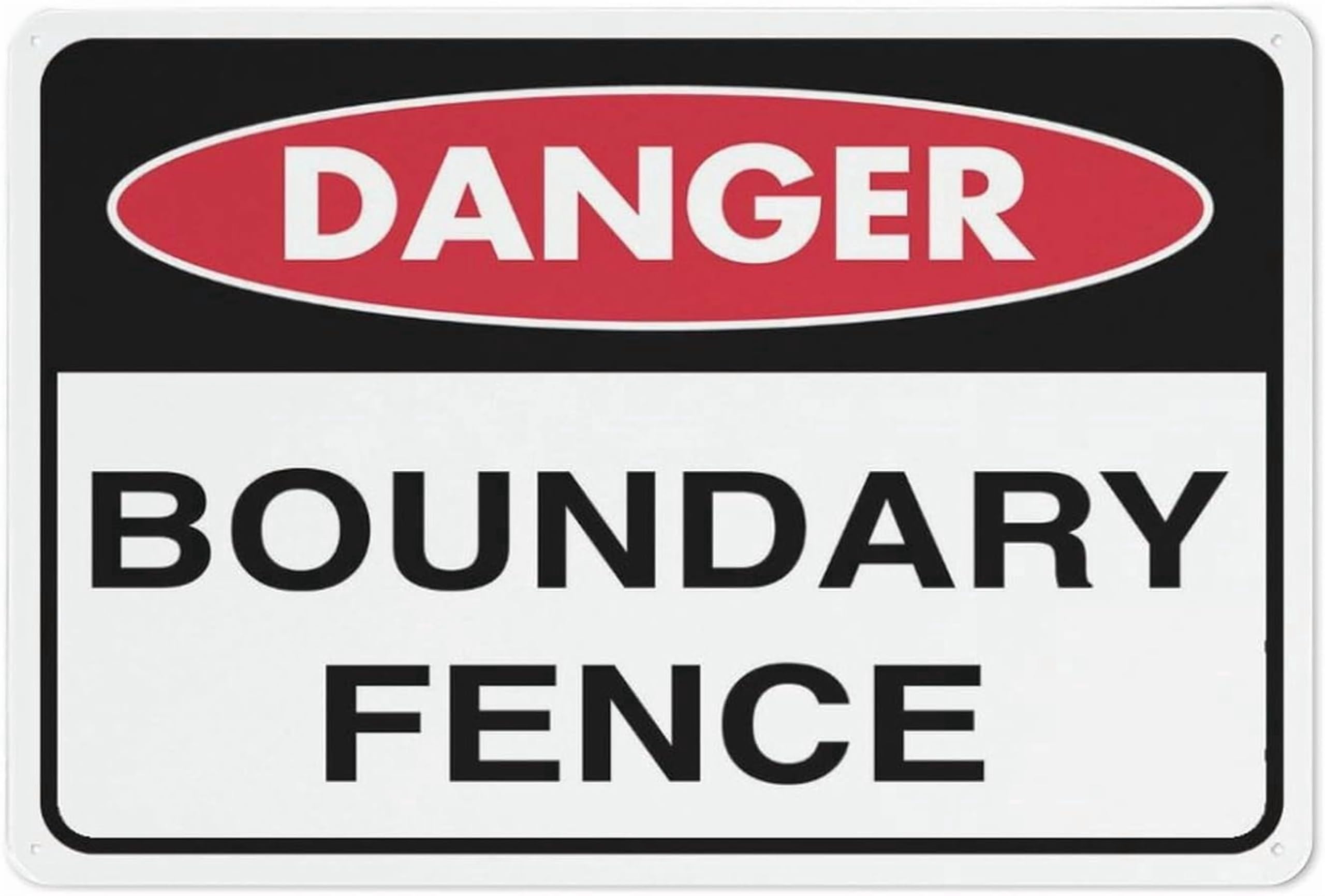 (2-Pack) Metal Tin Sign Danger This Is A Boundary Fence Sign 8"X12" Rust Free Signs Outdoor, Sign For Home, Business, Yard