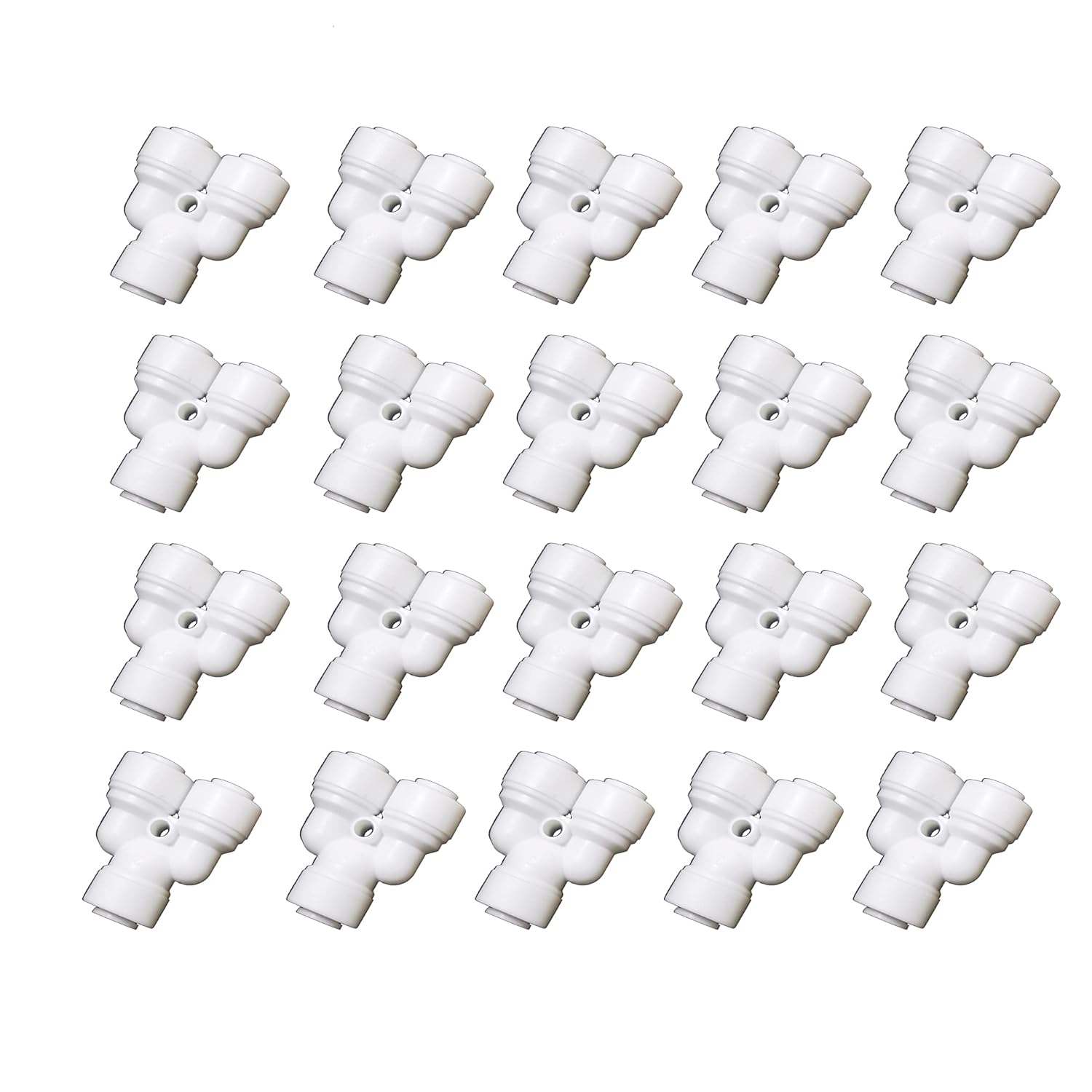 Malida 1/4" OD Y Type Quick Connect Push In to Connector Water Tube Fitting (100PCS)
