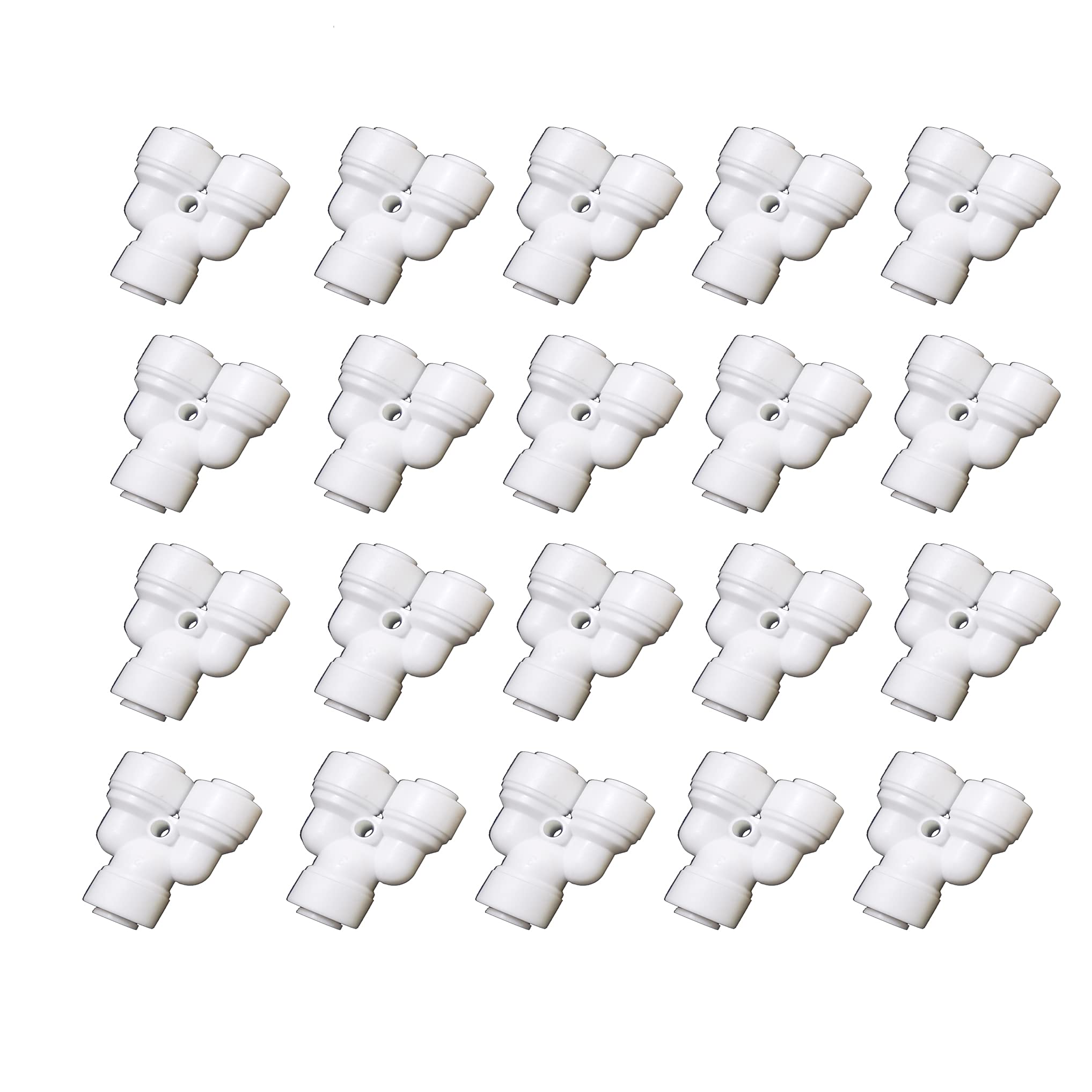 Malida 1/4 inch OD Y Type Quick Connect Push In to Connect Water Tube Fitting (20pcs)