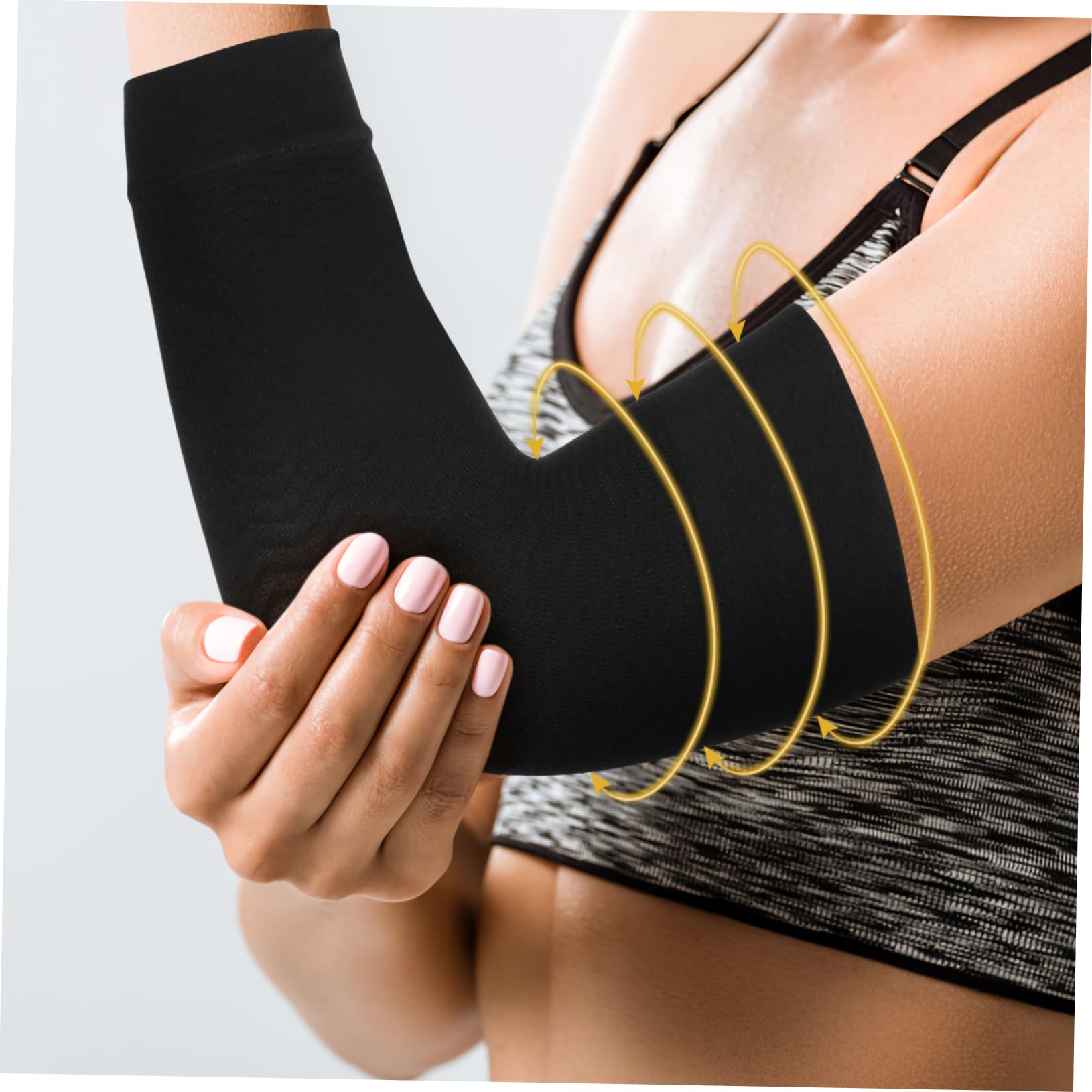 Manchons de Compression Bras 1 Paire Noir Acrylique