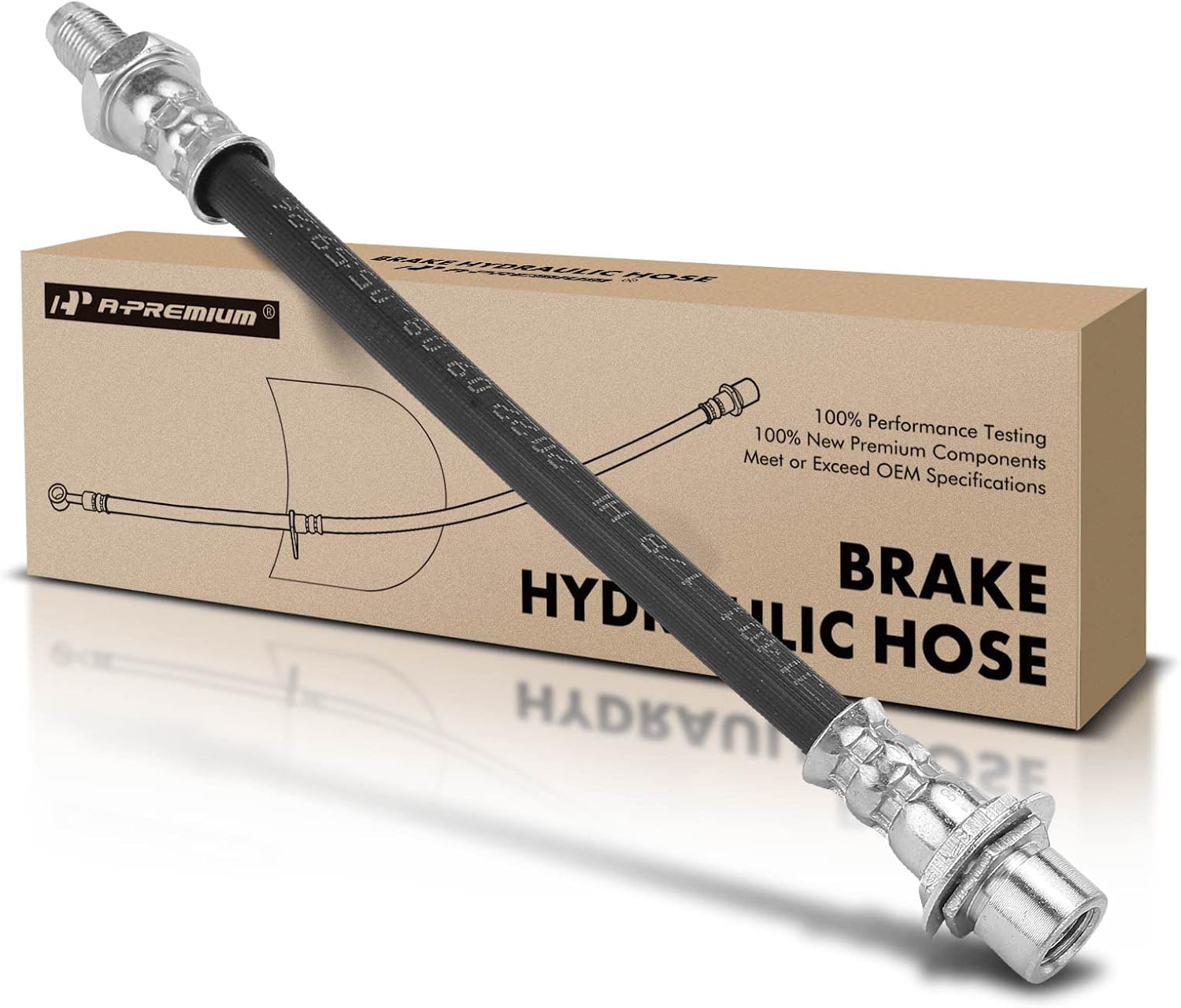 A-Premium Rear Outer Brake Hydraulic Hose Compatible with Select Toyota Models - Sienna 2004 2005 2006 2007 2008 2009 2010 - Replace# 9008094190