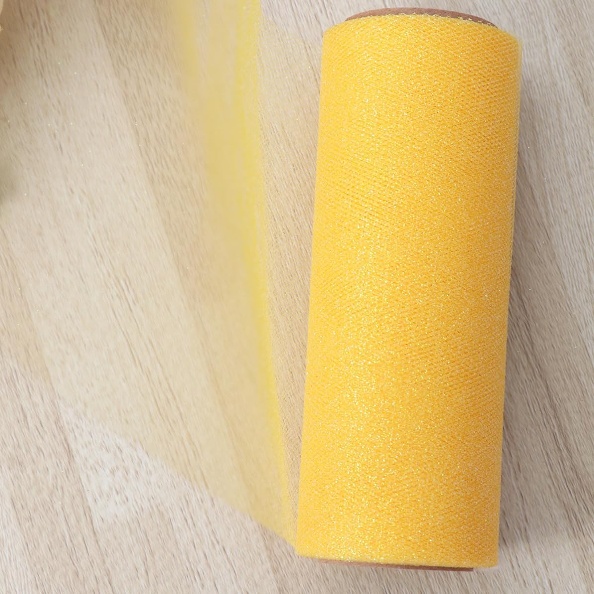 Yellow Polyester Tulle Roll for DIY Craft, Bow Making, Decor