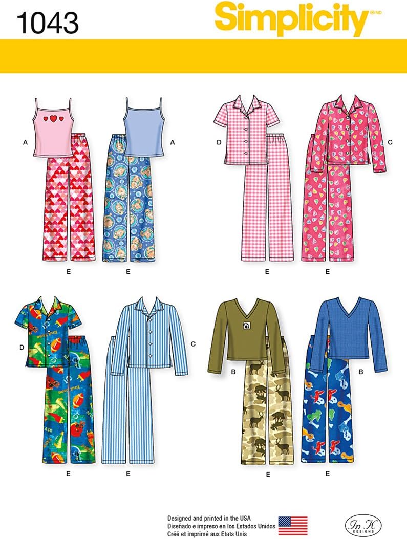 SimplicitySewing Pattern 1043: Child's, Girls' and Boys' Separates, Size, Paper, White, HH (3-4-5-6)