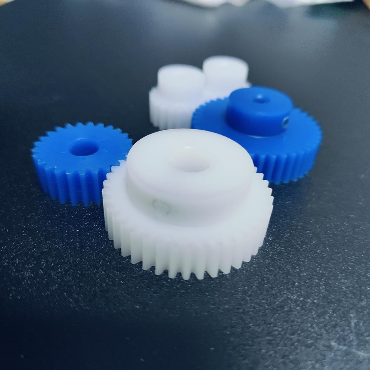 Plastic Motor Pinion Gears,1pcs Nylon Cylindrical Gear, Spur 0.8M 37T Step Straight Teeth 8mm Thickness Bore(6MM BORE)