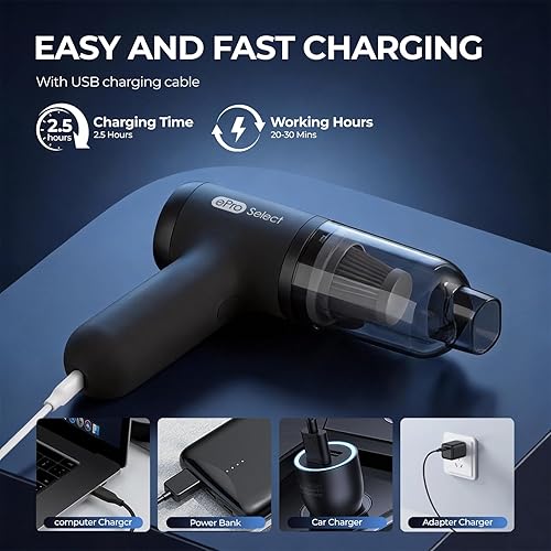 Vista 4 de Apical Life EV1395 Aspiradora inalámbrica de mano - 75W 12000Pa de succión fuerte, tiempo de funcionamiento de 14-24 minutos, recipiente de polvo