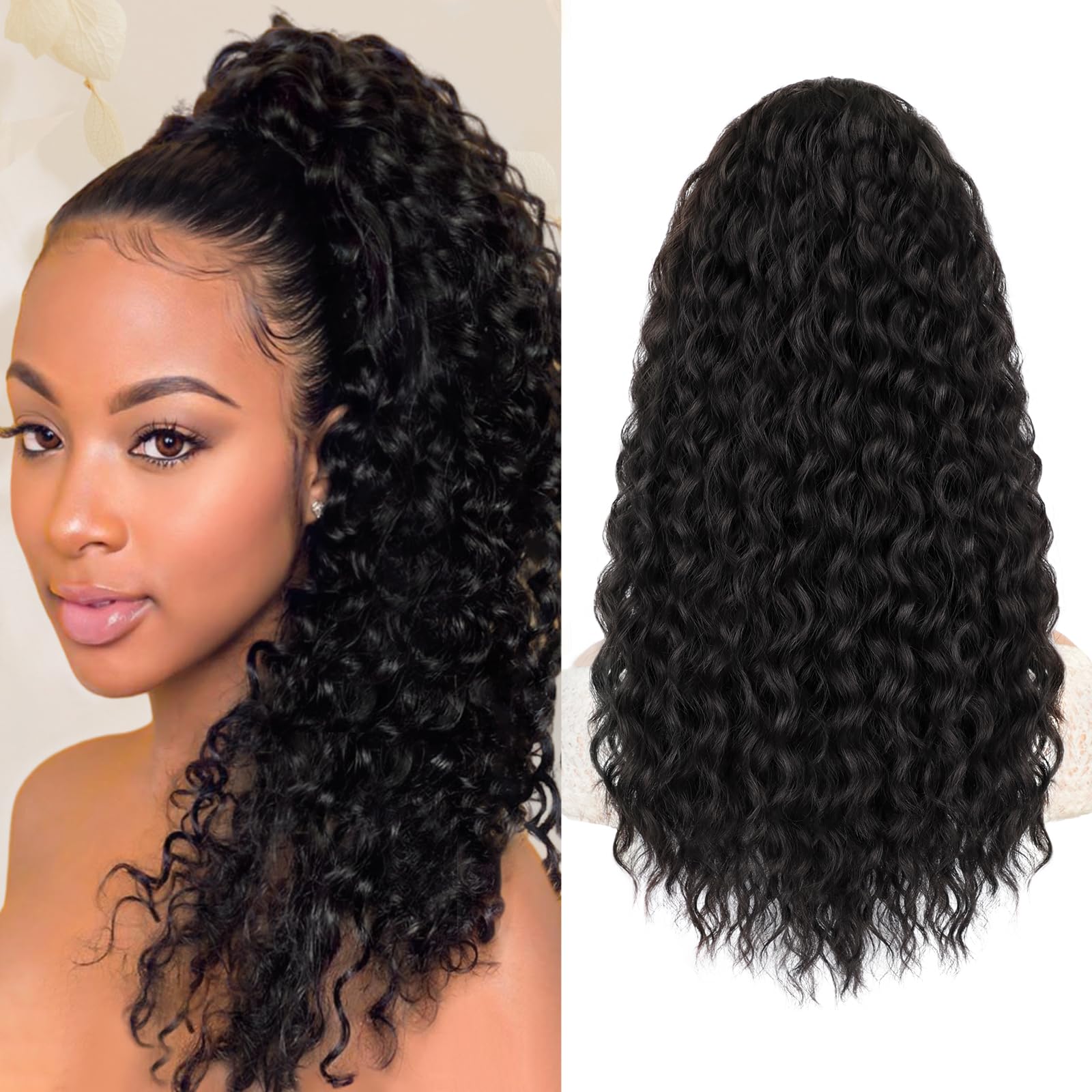 Amazon.com : AISI BEAUTY Ponytail Extension,Curly Drawstring 