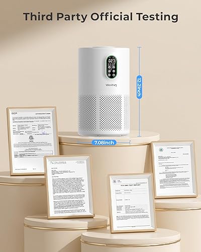 Miniatura 9 de Purificadores de aire para el hogar, habitación grande de hasta 1650 pies cuadrados, purificador de aire WESTHEY H13 True HEPA para dormitorio con