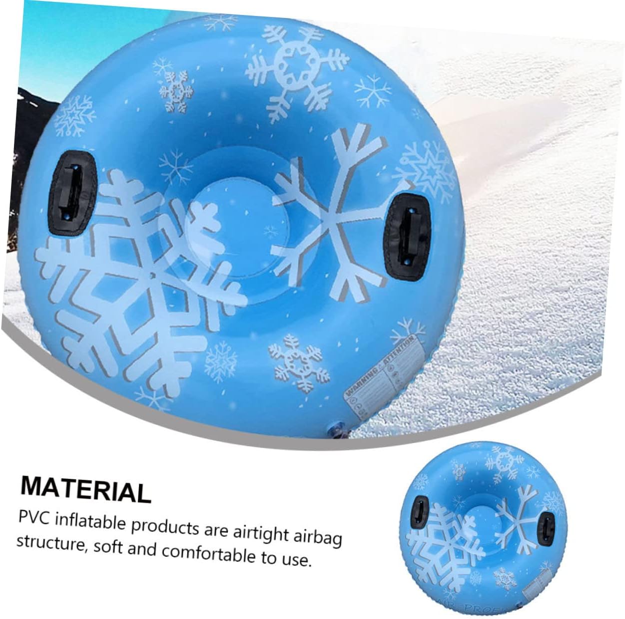 1pc Heavy Duty PVC Inflatable Ski Ring Snow Tube for Adults Unicorns Snow Tube for Family Fun