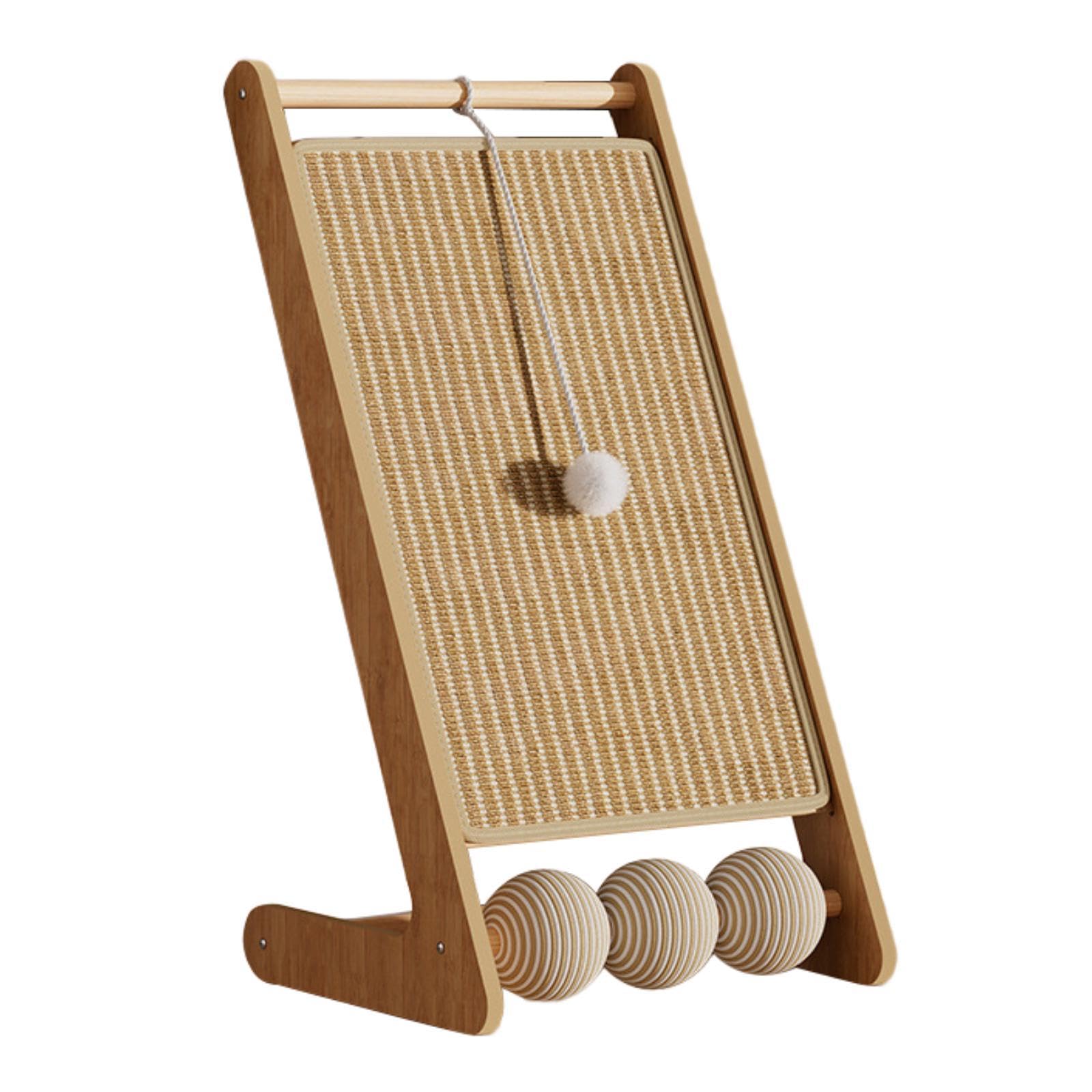 kowaku Griffoir Chat L Tapis Griffoir Chat Plateau Carton Mobilier Lounge Anti-Usure Jouet Interactif Fabriqué Bois Destiné Protection Mobilier Détente Intér, avec Ballon, Tampon de Jute