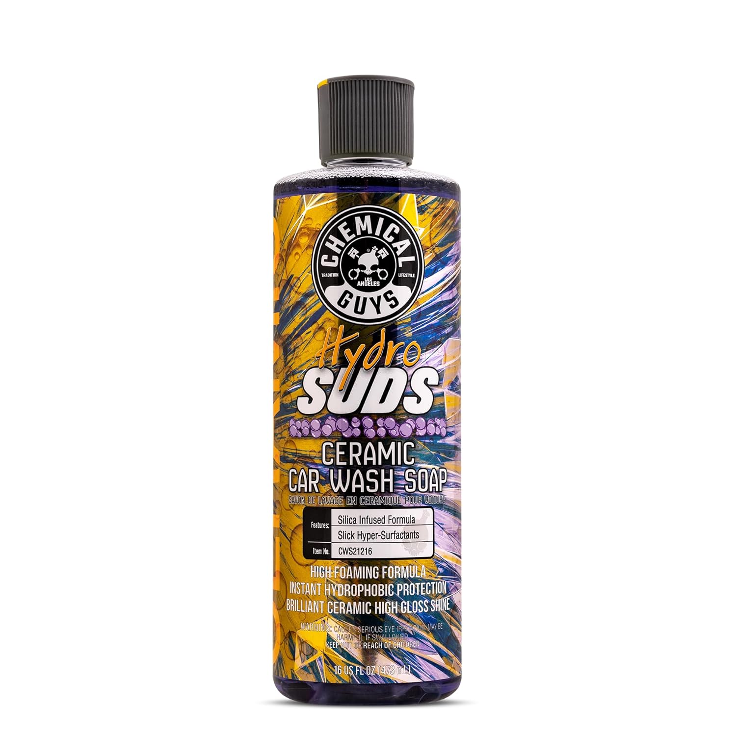 Chemical Guys HydroSuds Ceramic Shine High Foaming Car Wash Soap - Foam Cannon Soap Works with Foam Guns