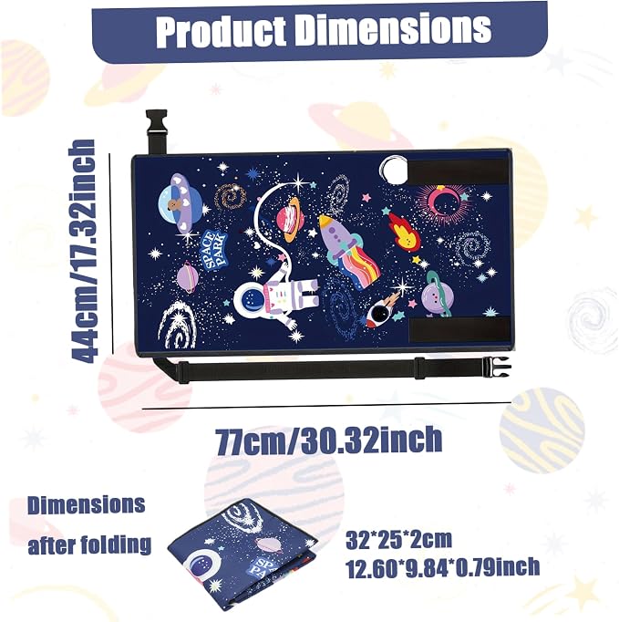 Cama de viaje para niño pequeño con diseño espacial azul miniatura 5