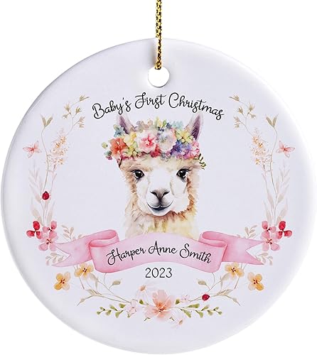 Adorno personalizado para la primera Navidad del bebé 2023 para niña, adornos personalizados de la primera Navidad del bebé, regalos para bebé