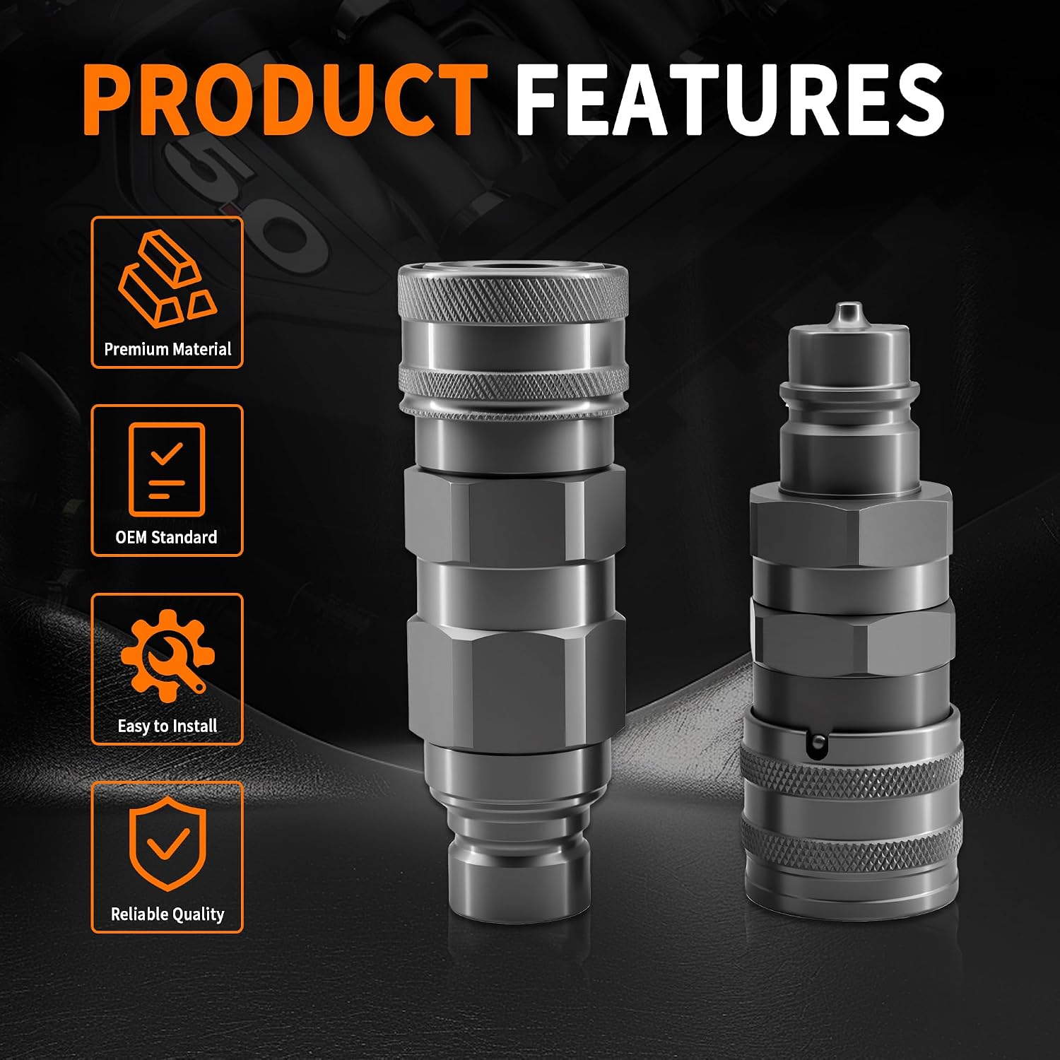 ISO 16028 to ISO 5675 Pioneer 1/2" Body Hydraulic Coupler Adapter Set