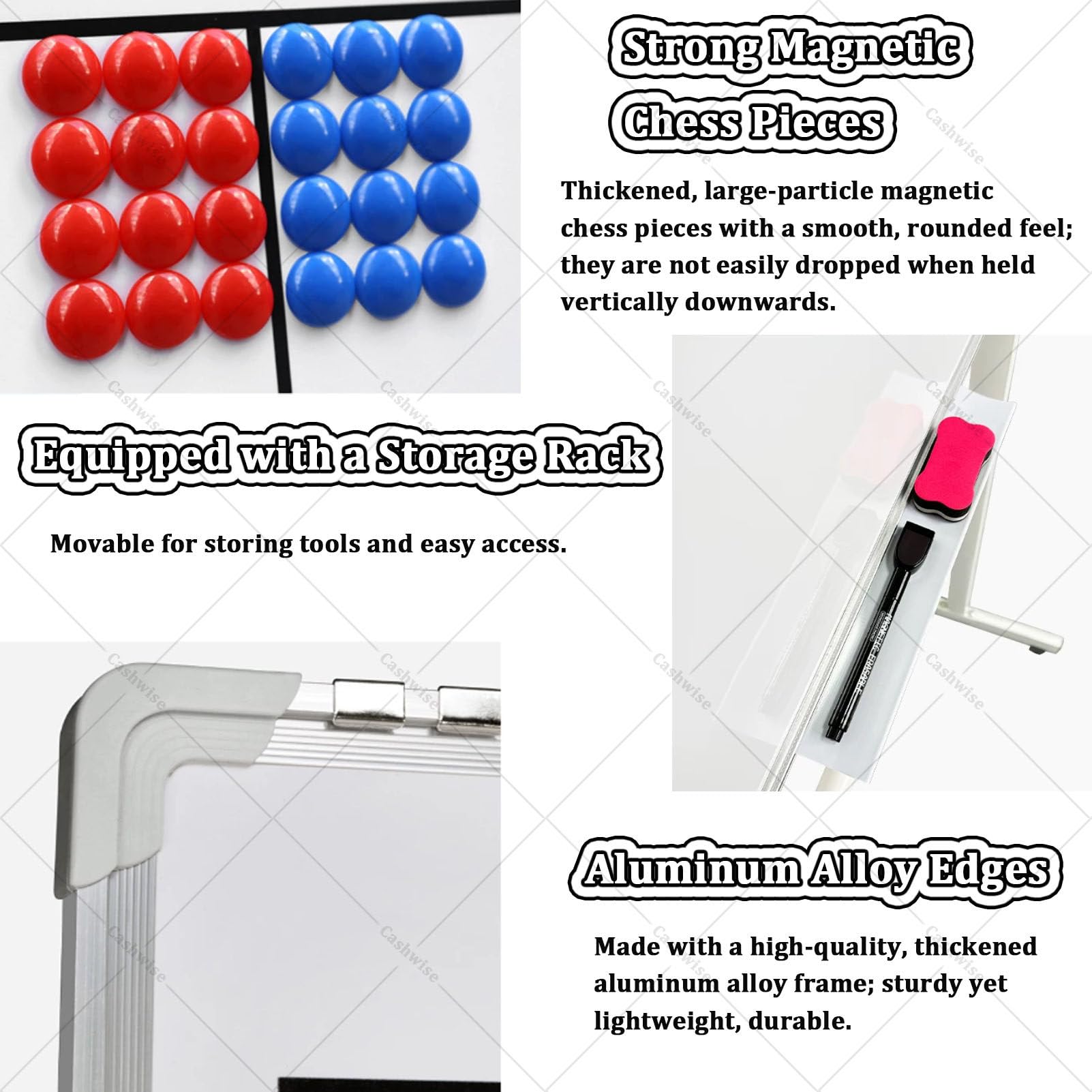 Lavagna magnetica per allenatori fronte/retro, grande display tattico con ruote per pallacanestro, calcio, allenamento quotidiano e distribuzione tattica