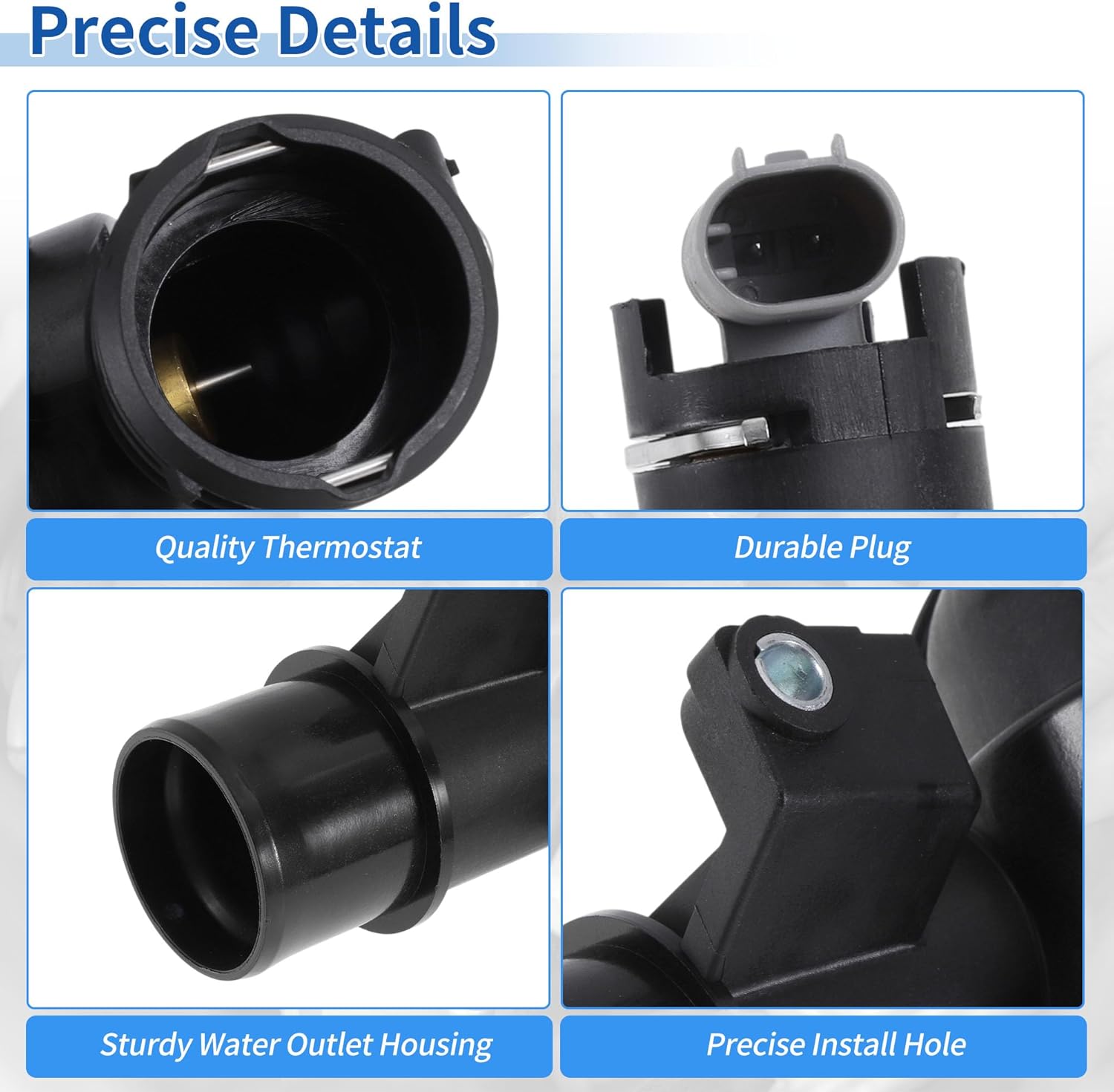 ACROPIX Plastic Engine Coolant Thermostat Housing Assembly for MERCEDES-BENZ E250 2014-2016 for MERCEDES-BENZ GLE300D 2016 Replace No.6512002800 1 Pcs