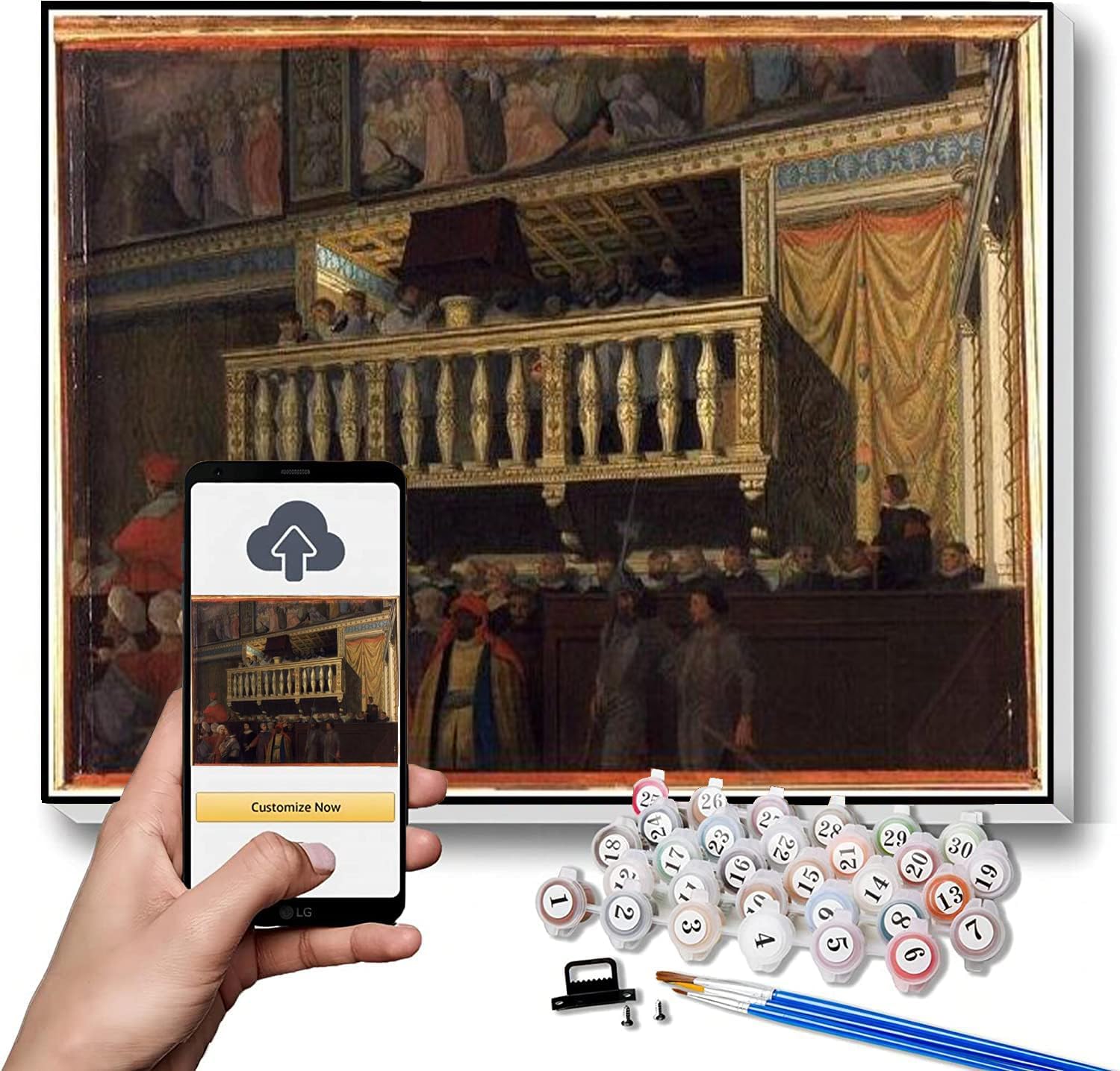 Number Painting for Adults The Choir of The Sistine Chapel Painting by Jean Auguste Dominique Ingres DIY Oil Painting Paint by Number Kits