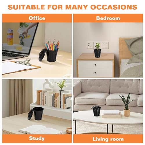 Miniatura 3 de Mini bote de basura para excrementos de perro, papelera de escritorio con tapa, cubo de basura de plástico para oficina, para encimera, pequeño